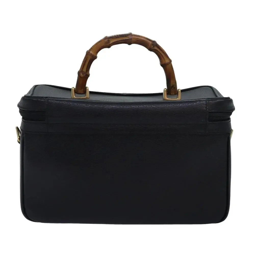 GUCCI Bamboo Vanity Hand Bag Leather Black 013 2122 013 2122 - Picture 2 of 16